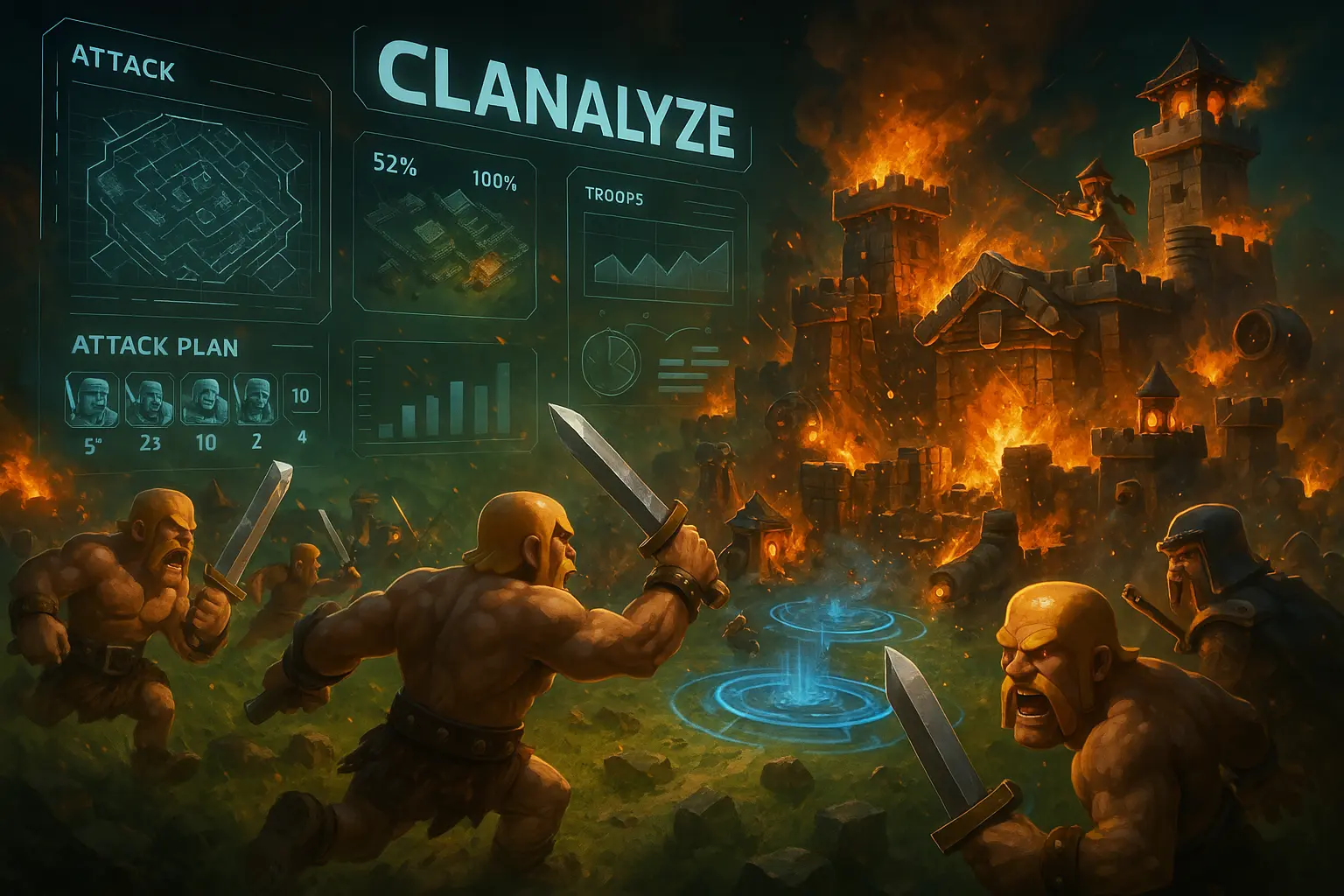Clanalyze dashboard showing real-time Clash of Clans CWL stats and analytics